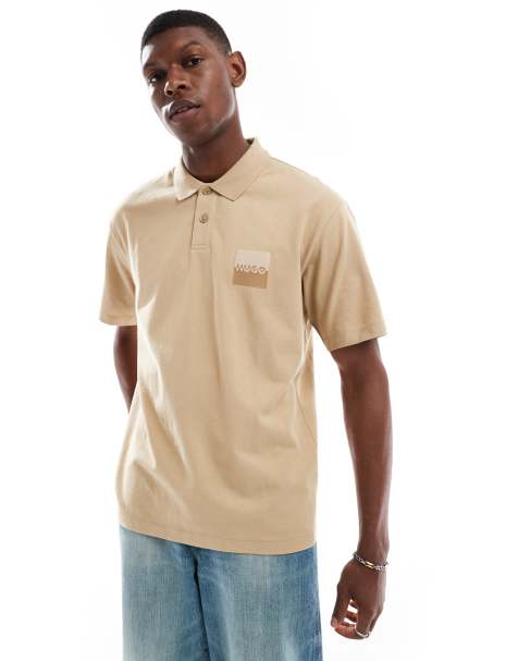 Hugo Red Dusplity polo shirt in beige
