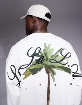 Dutap back print oversized fit sweatshirt in off white - part of a set