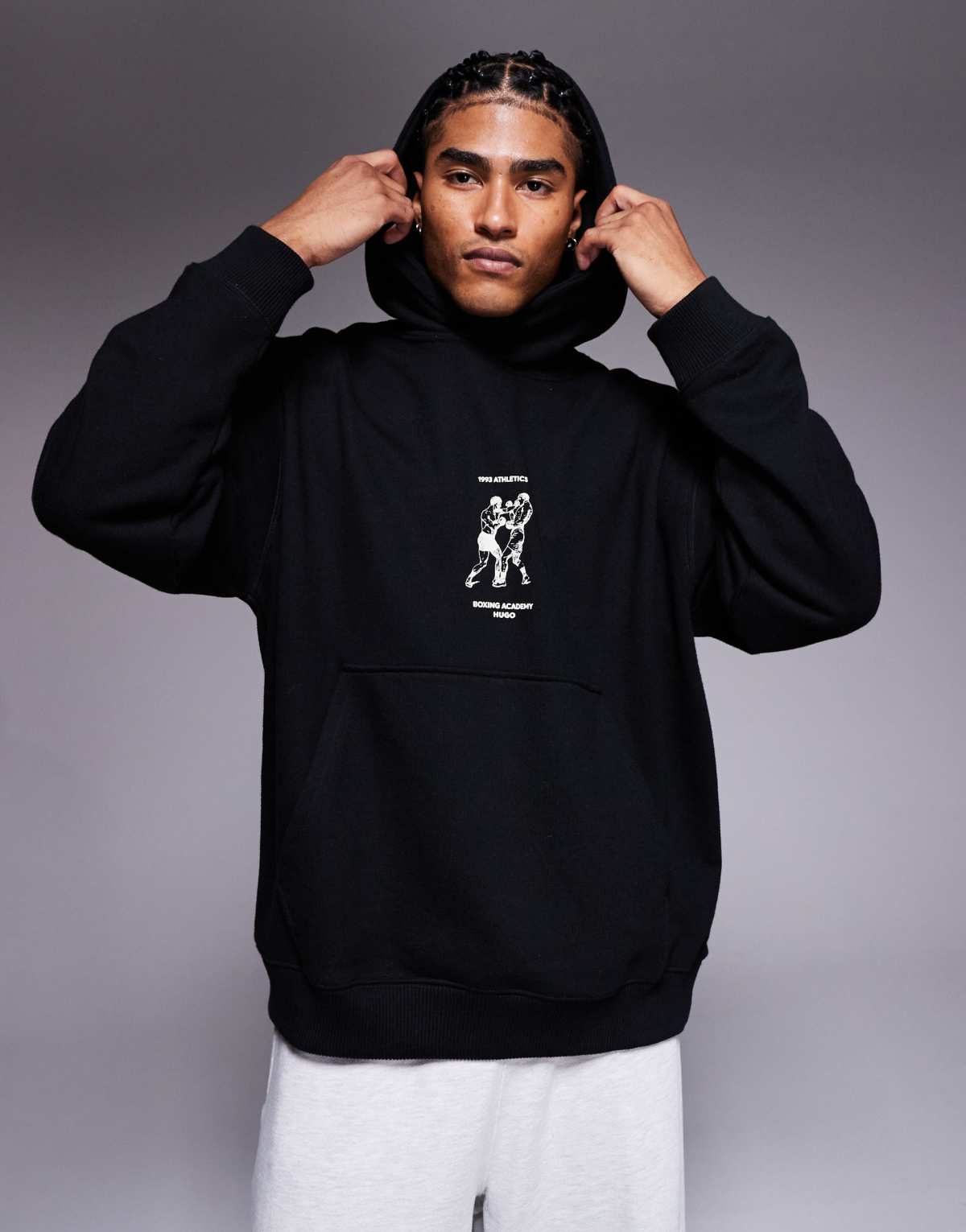 Hugo Red Duwrestie hoodie in black