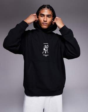 Hugo Red Duwrestie hoodie in black