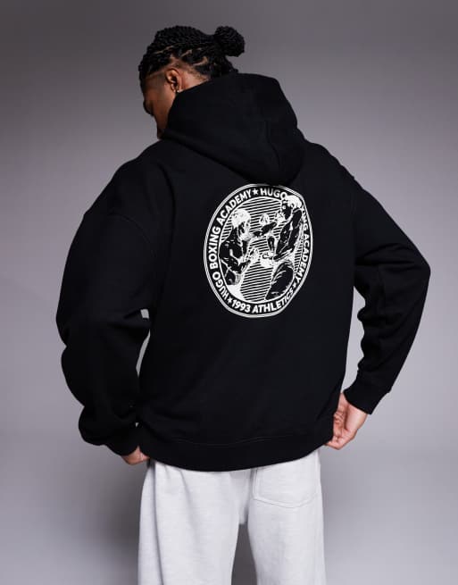 Hugo Red Duwrestie hoodie in black , 3 of 5