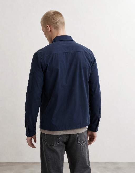 HUGO Red Edmund Overshirt mit Reißverschluss in Marineblau, 10 von 10