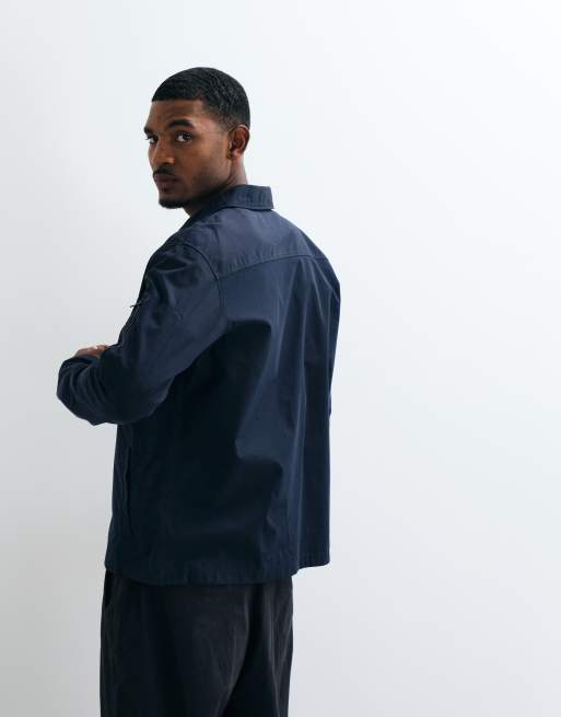 HUGO Red Edmund Overshirt mit Reißverschluss in Marineblau, 5 von 10