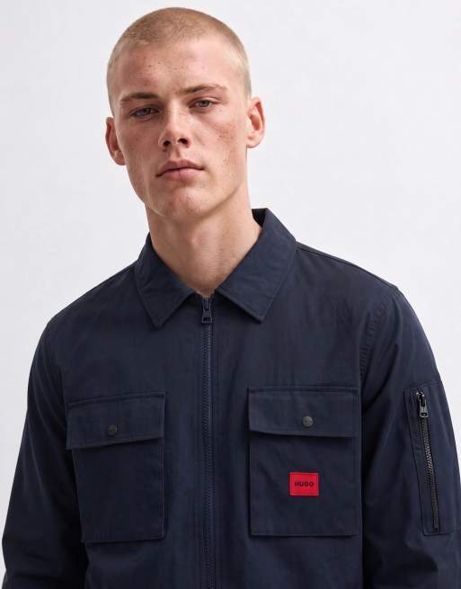 HUGO Red Edmund surchemise zippée bleu marine, 7 de 10