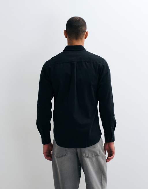 HUGO Red Edmund zip through overshirt in black, 4 of 5