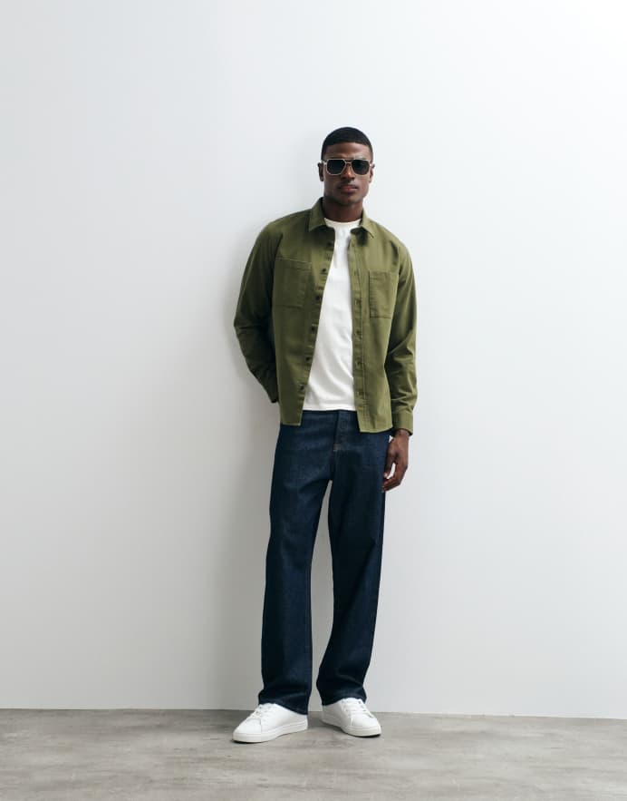 Hugo Red Egrin - Camisa verde holgada