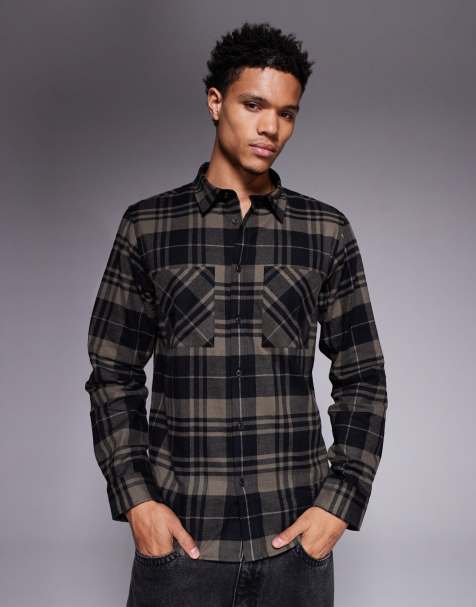 HUGO RED Egrin check relaxed fit shirt in mid grey - view 1