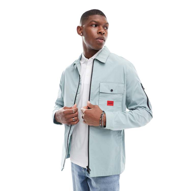 HUGO Emmond RB シャツジャケット 屋内試着のみ 海外M HUGO Red emmond overshirt in blue | ASOS