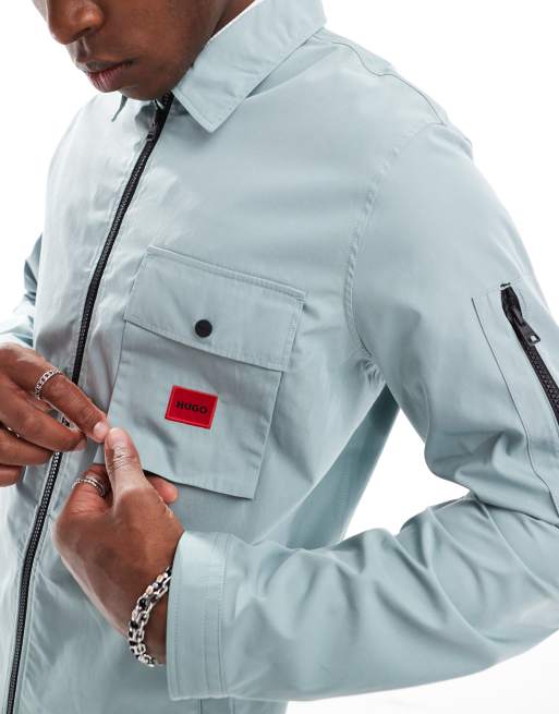 HUGO Emmond RB シャツジャケット 屋内試着のみ 海外M HUGO Red emmond overshirt in blue | ASOS