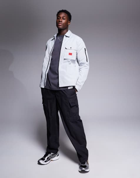 HUGO Red Emmond oversized overshirt in gray - view 1