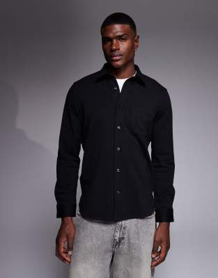 Ermano - Locker geschnittenes T-Shirt in Schwarz Schwarz 2XL