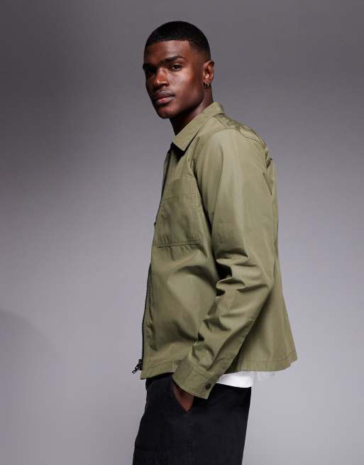 HUGO Red – Evalom – Grön overshirt i oversized fit, 4 av 5