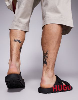 HUGO RED EVANDER LARGE LOGO SANDALS