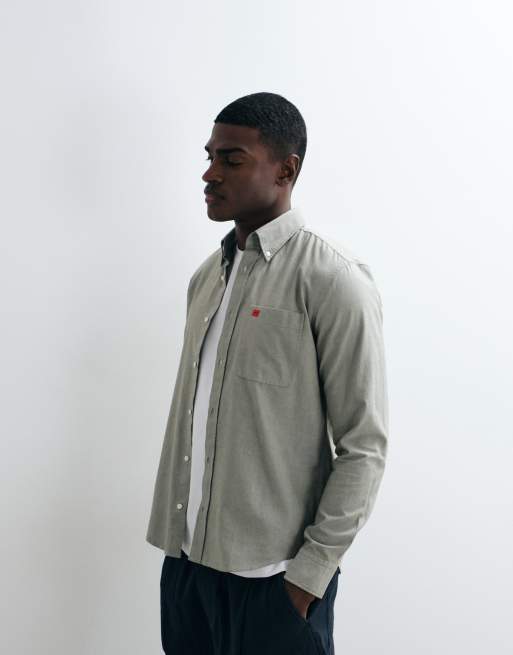 HUGO Red Evito slim fit shirt in green , 2 of 5