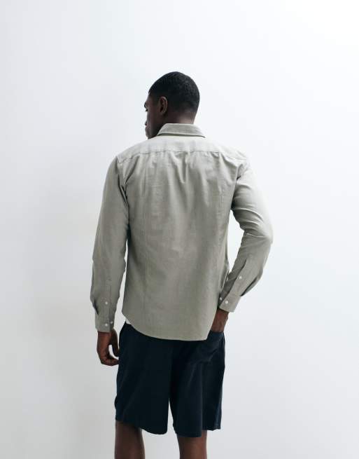 HUGO Red Evito slim fit shirt in green , 5 of 5