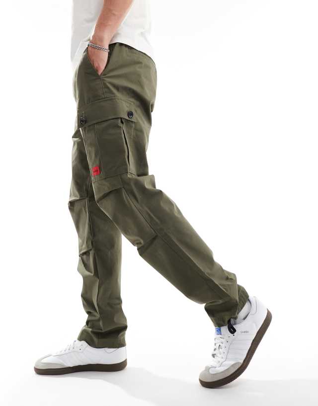 Hugo Red - garlo cargo trousers in khaki green