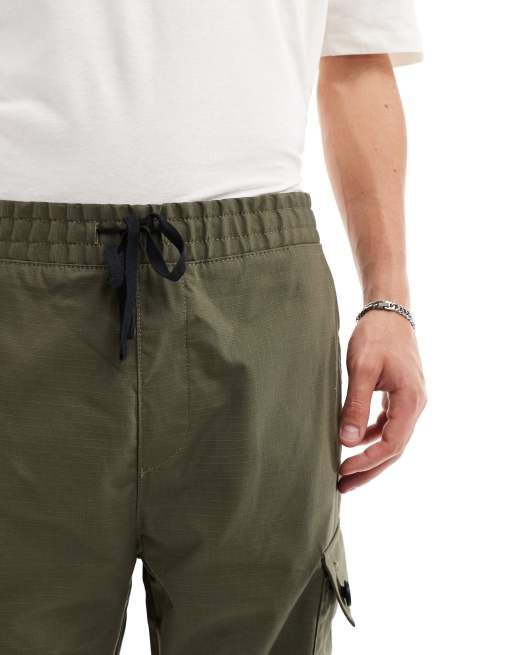 HUGO Red – Garlo – Spodnie bojówki w zielonym kolorze khaki, 4 z 5