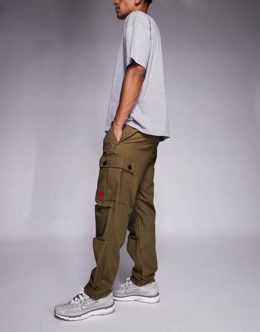 HUGO Red – Garlo – Zielone spodnie bojówki, 3 z 5