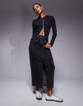 [Hugo Red] HUGO Red Gatje maxi denim skirt in washed black 6 Black