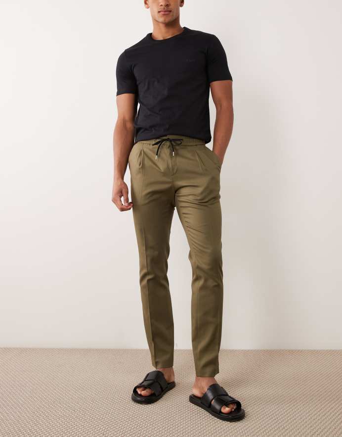 Hugo Red Getlin - Pantalones de vestir verde medio de corte slim