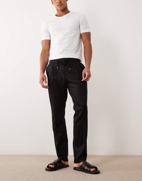 Hugo Red getlin smart slim fit trousers in black - view 1