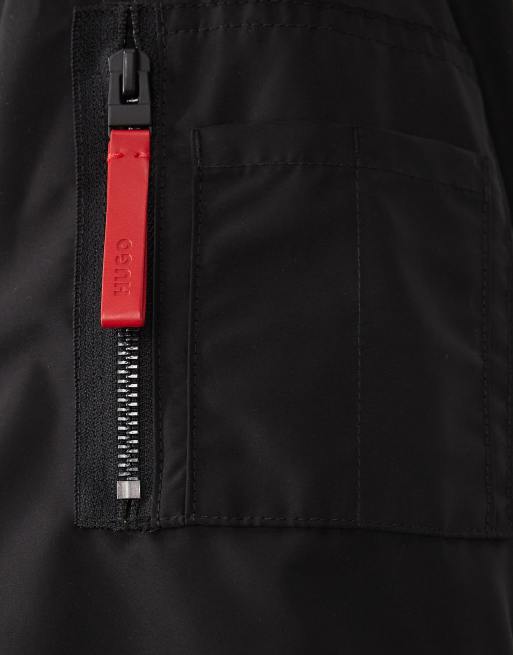 HUGO Red - Giacca bomber nera con zip, 4 di 5