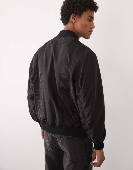 HUGO Red - Giacca bomber nera con zip, 5 di 5