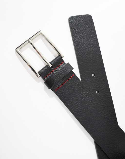 HUGO RED - Giaspo - Cintura in pelle nera, 2 di 4