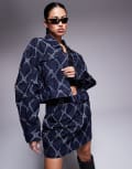 [Hugo Red] HUGO Red Gisolia printed denim jacket in dark blue (part of a set) 14 Dark blue