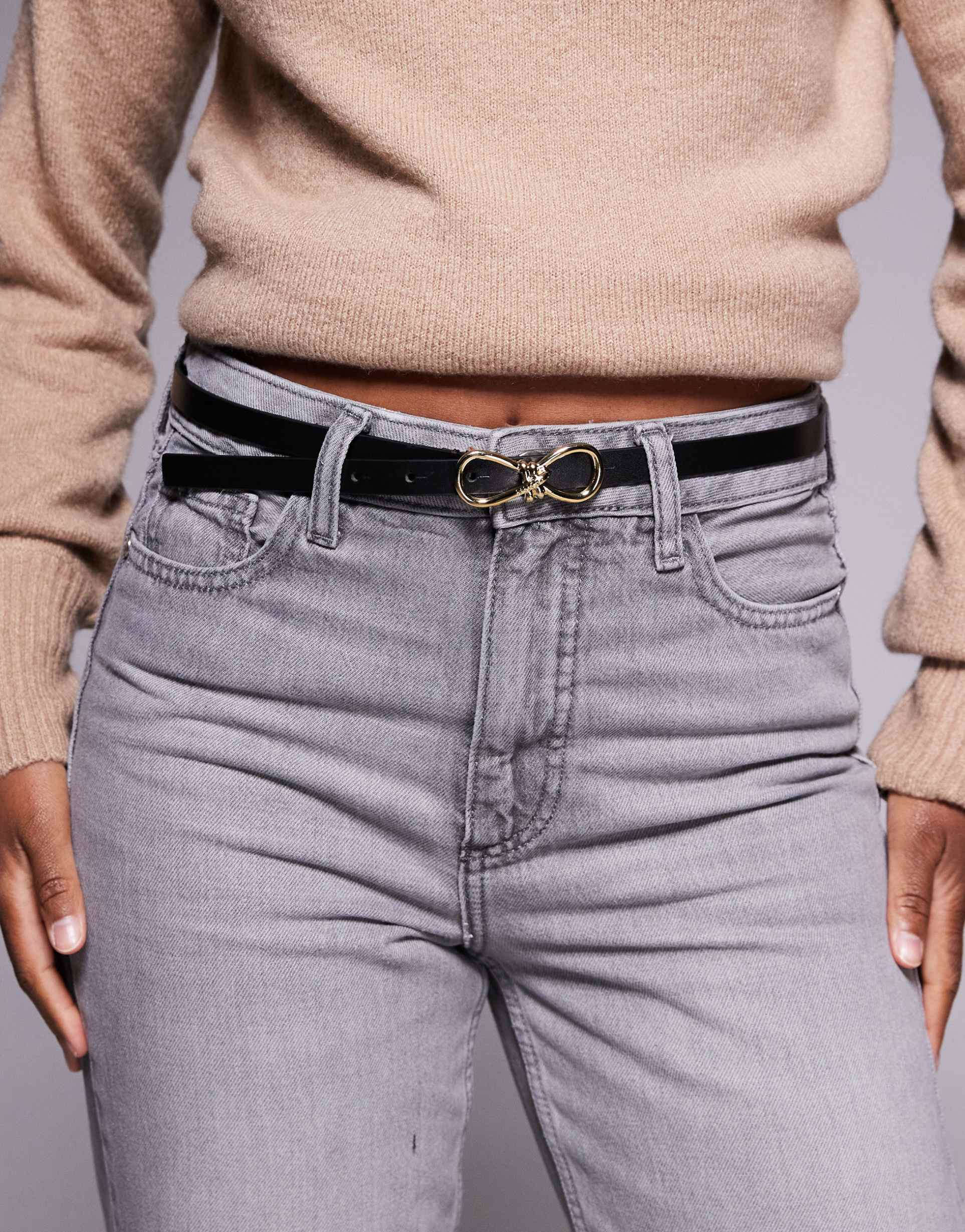 hugo red gold buckle belt in black
