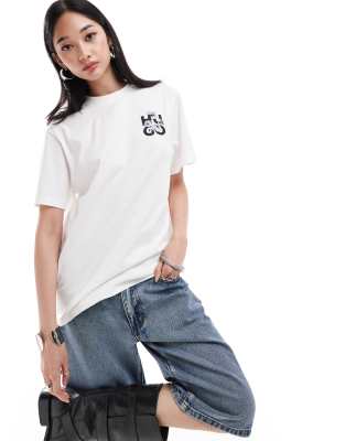 Hugo Red HUGO Red graphic t-shirt in ecru-Neutral