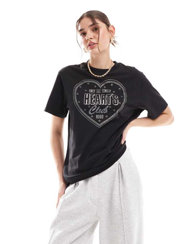 Hugo Red - graphic t-shirt in washed black