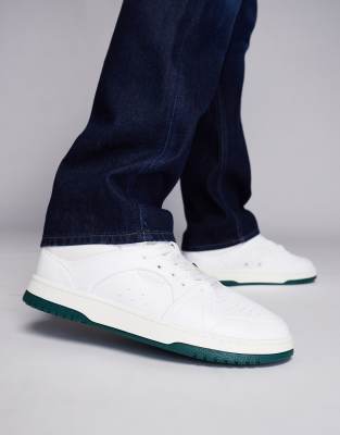 HUGO Red hadrian tenn trainers in white and green