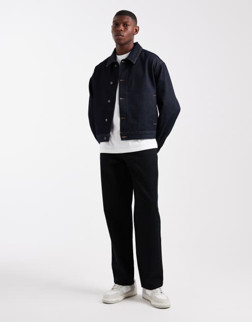 HUGO RED heavyweight tailored denim jacket in dark wash, 2 of 5