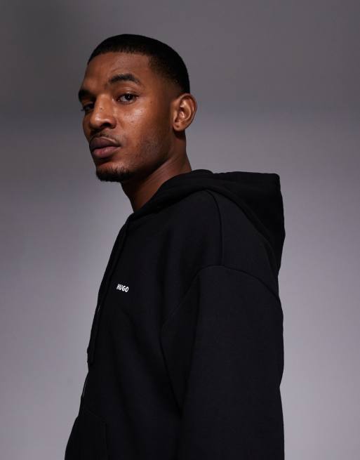 HUGO Red - Hoodie met rits in zwart, 4 van 5