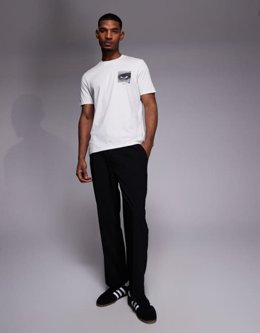 HUGO Red - Hvid T-shirt med grafisk 'Deyss Eye'-print i regular fit, 2 af 5