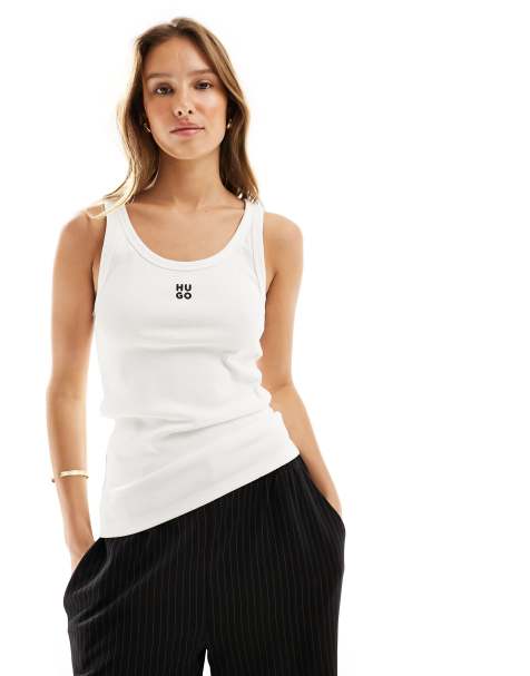 HUGO RED - Hvid tanktop med logo - view 1