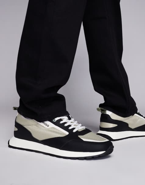 HUGO Red Icelin contrast runner in black and stone - view 1