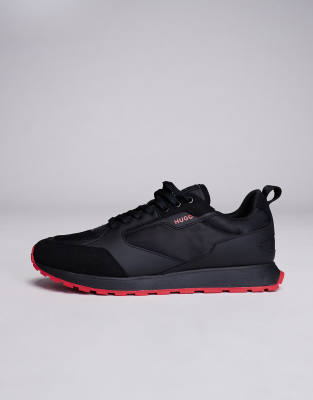 Hugo Red Icelin Runn Sneakers In Black