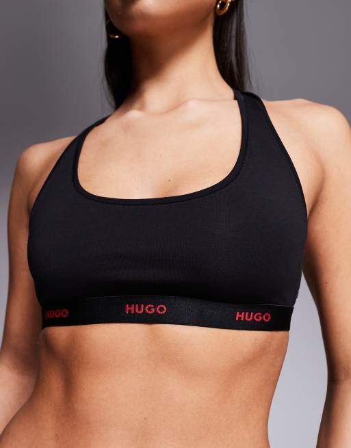 Hugo Red ID bralette in black, 4 of 4