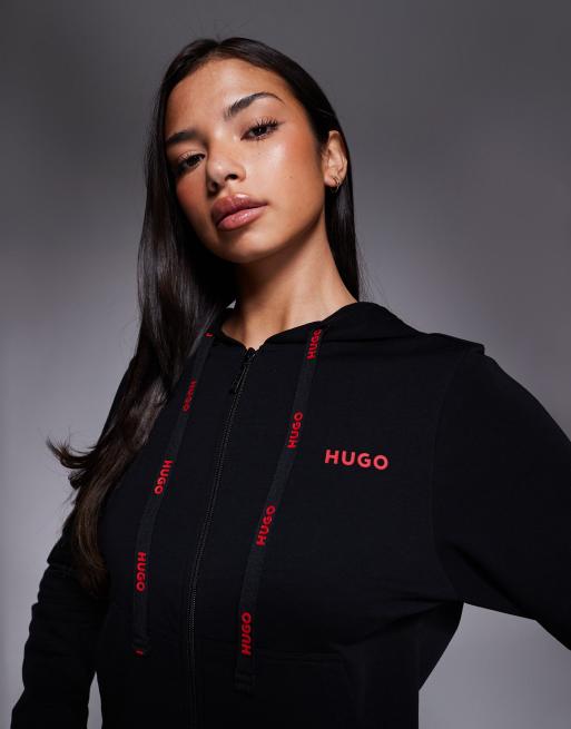 HUGO Red - ID - Jack met capuchon in zwart, deel van co-ord set, 2 van 4