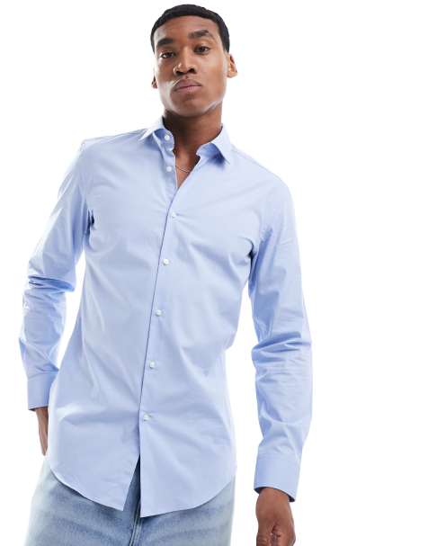 HUGO Red jenno long sleeve shirt in light blue - view 1