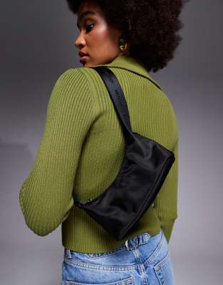 HUGO Red - Kleine Schultertasche aus Nylon in Schwarz