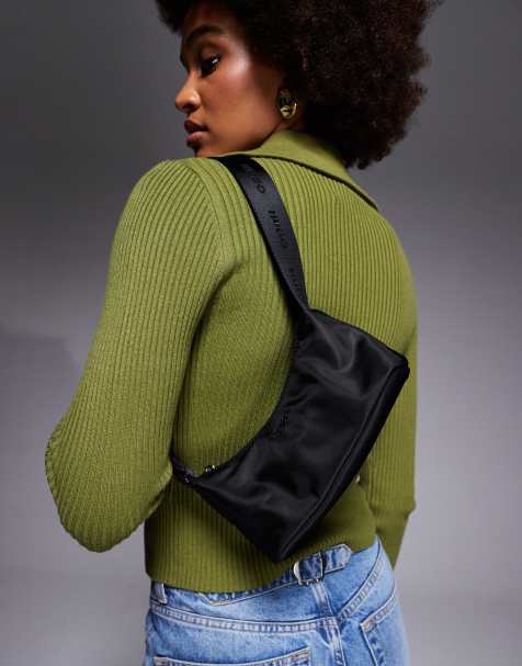 HUGO Red – Kleine Schultertasche aus Nylon in Schwarz - view 1