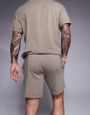 Hugo Red Laze Central Box Logo Relaxed Fit Lounge T-shirt In Gray