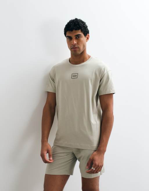 HUGO Red - Laze - Coordinato da casa beige con logo centrale - T-shirt comoda, 2 di 5