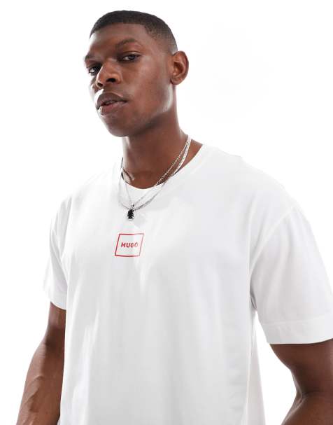 Hugo Red Laze logo t-shirt in white