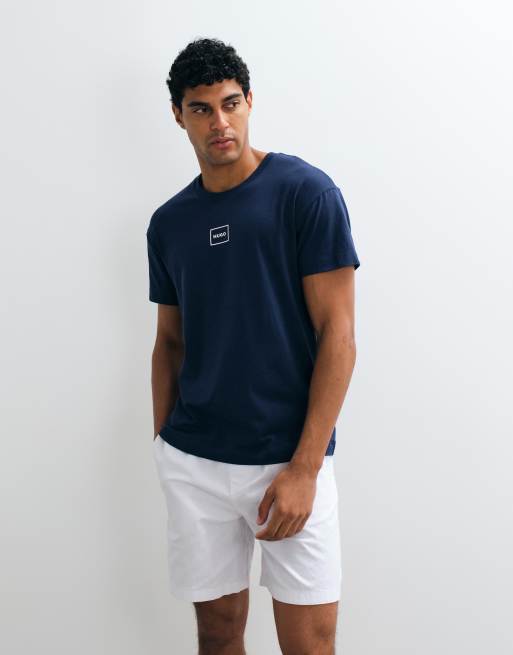HUGO Red Laze lounge-set med central logga, avslappnad passform, t-shirt i navy, 5 av 5