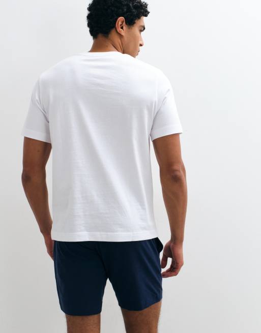 HUGO Red Laze lounge wear logo shorts in navy , 3 of 5
