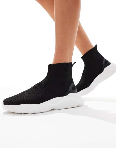 HUGO Red leon hito sock trainers in black and white - view 1
